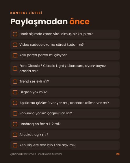 Kontrol listesi sayfası